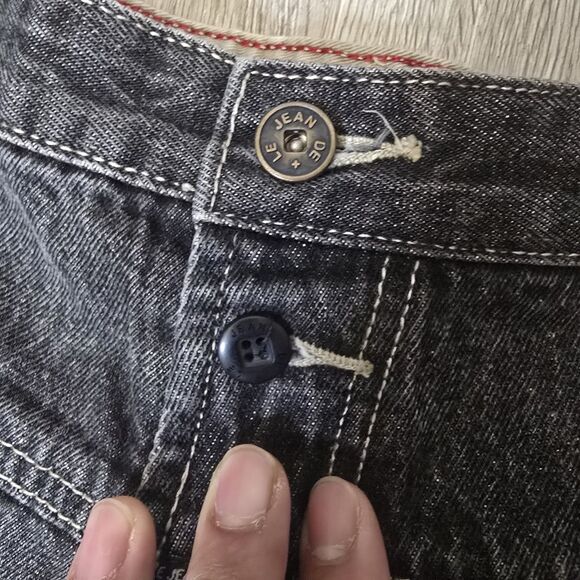 VTG Y2K Marithe Francois Girbaud Mens Black Jeans Short Size 40 Baggy - Picture 2 of 8